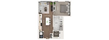 1 bed 1 bath apartment floor plan