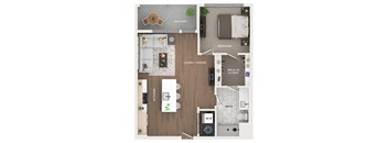1 bed 1 bath apartment floor plan