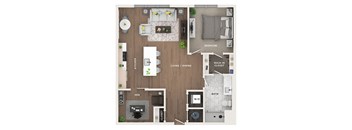 1 bed 1 bath apartment floor plan