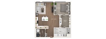 1 bed 1 bath apartment floor plan