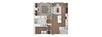1 bed 1 bath apartment floor plan
