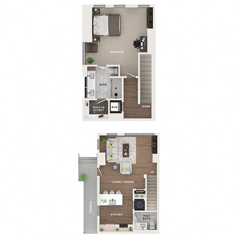1 bed 1 bath apartment floor plan