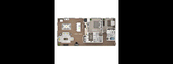 a floor plan of a house with a bedroom and a living room