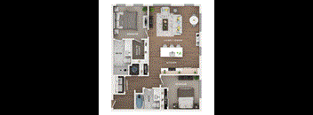 2 bed 2 bath apartment floor plan