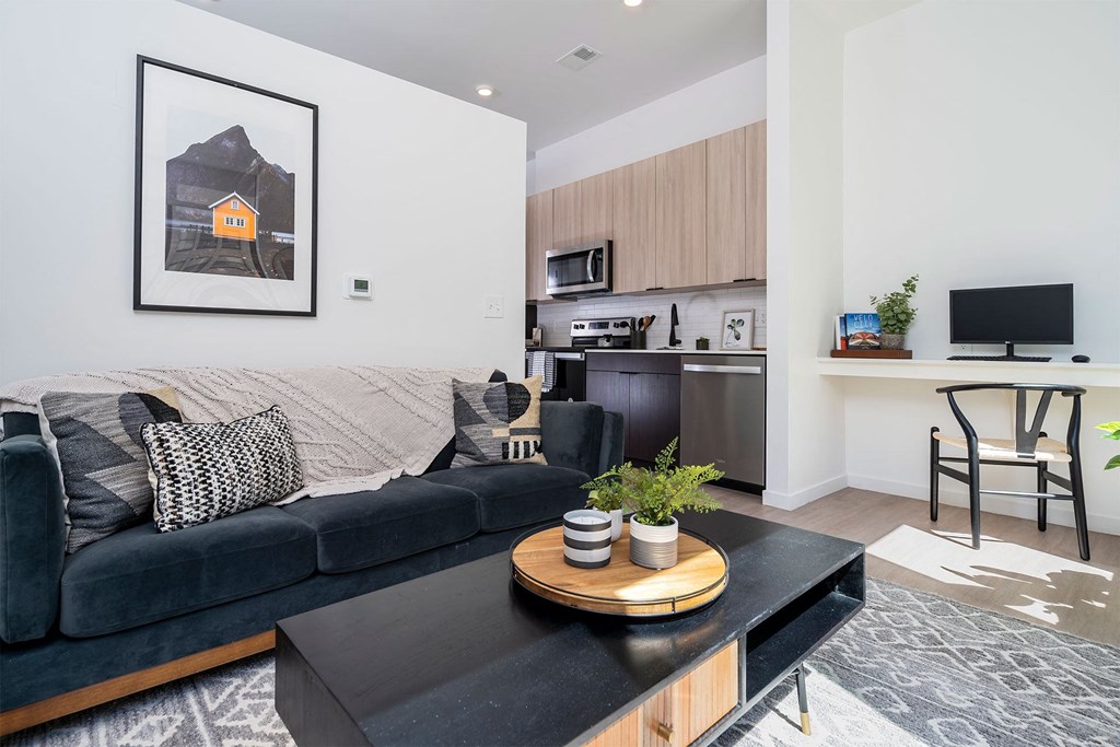 living room with cofee table and sofa