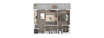 1 bed 1 bath apartment floor plan