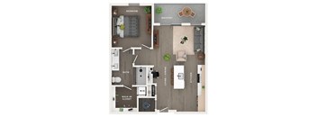 1 bed 1 bath apartment floor plan