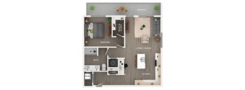 1 bed 1 bath apartment floor plan