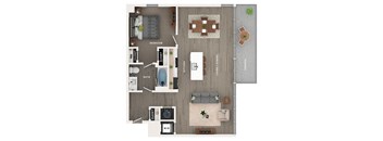 1 bed 1 bath apartment floor plan