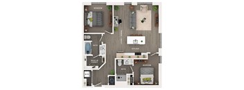 2 bed 2 bath apartment floor plan