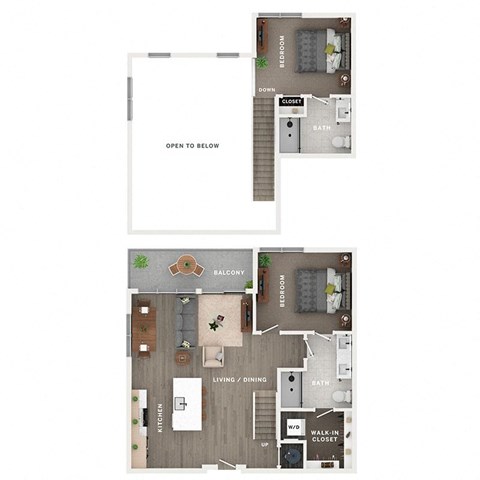 2 bed 2 bath apartment floor plan