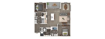 2 bed 2 bath apartment floor plan