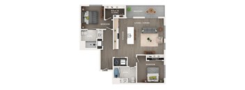 2 bed 2 bath apartment floor plan