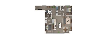 2 bed 2 bath apartment floor plan