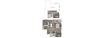 2 bed 2 bath apartment floor plan