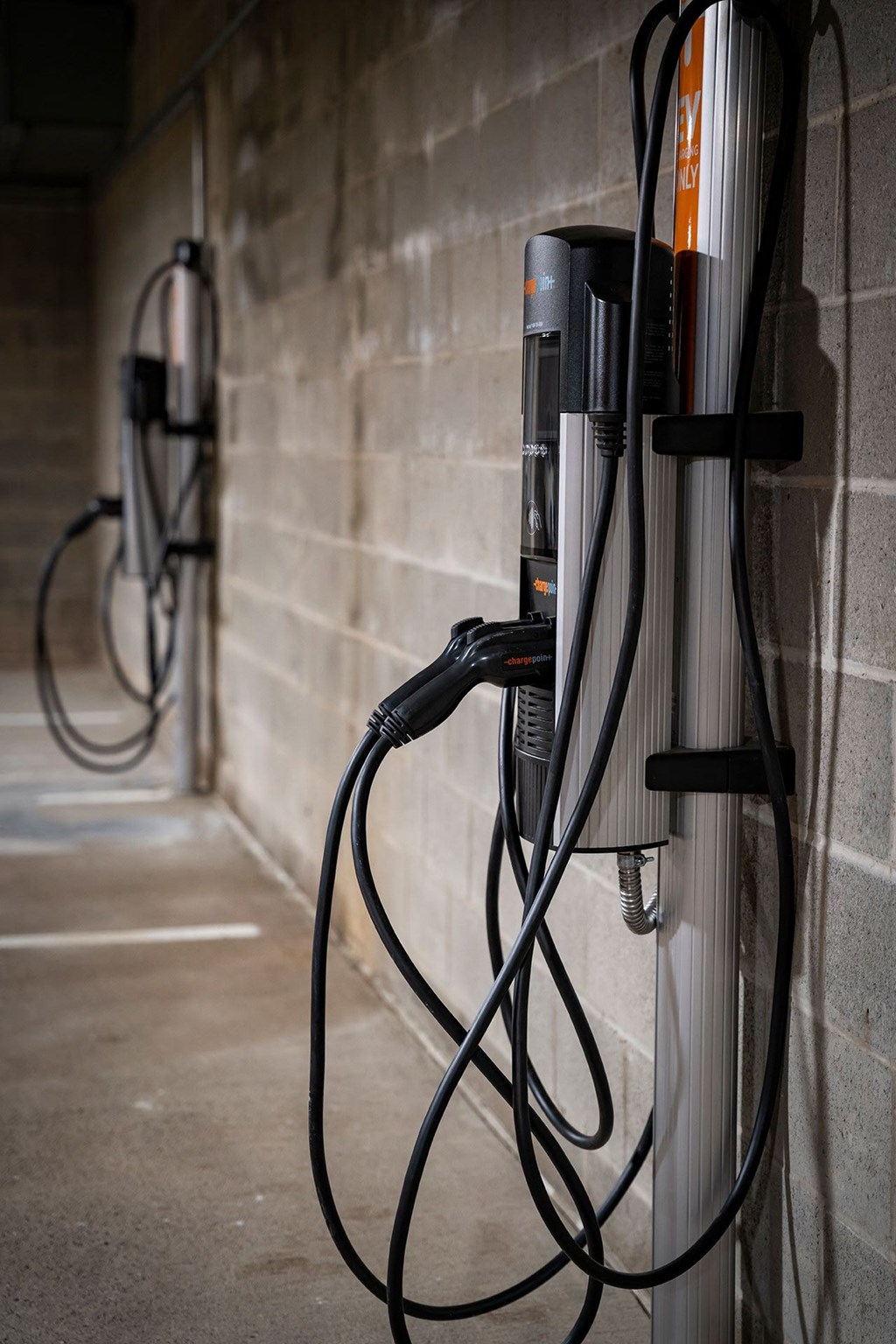 a bunch of wires plugged into a utility pole