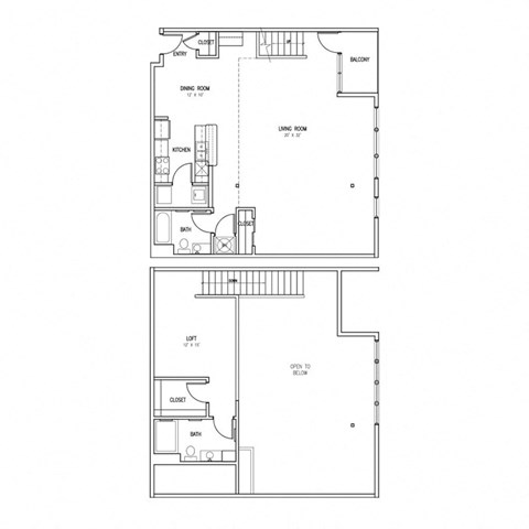 kings landing apartments 1 bed 2 bath floor plan a4