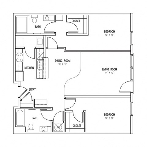 kings landing apartments 2 bed 2 bath floor plan c1