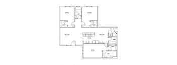 kings landing apartments 3 bed 2 bath floor plan d1