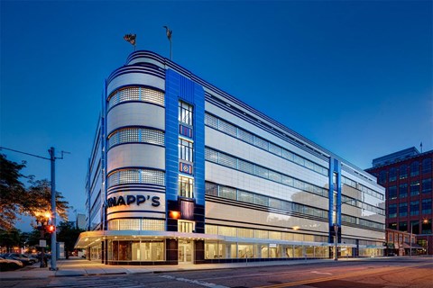 The exterior of a building with the name "SWAPP'S" on it.
