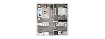 1 bed 1 bath apartment floor plan