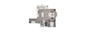1 bed 1 bath apartment floor plan