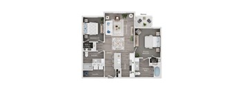 2 bed 2 bath apartment floor plan