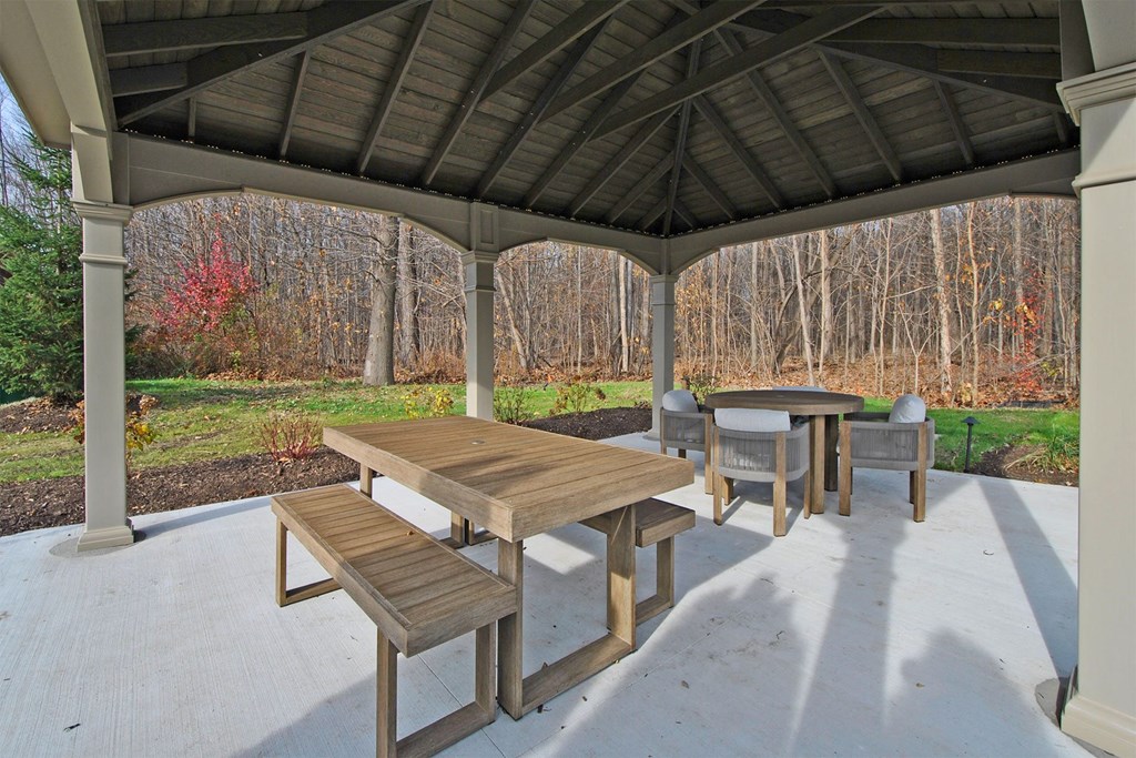 pavilion with picnic tables