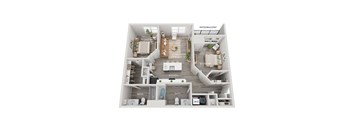 Lincoln Station Rowhomes _ C2 Floor Plan _ 2 Bedroom Apartment