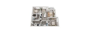 Lincoln Station Rowhomes _ C3 Floor Plan _ 2 Bedroom Apartment