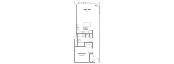a floor plan of a house with a bedroom and a loft