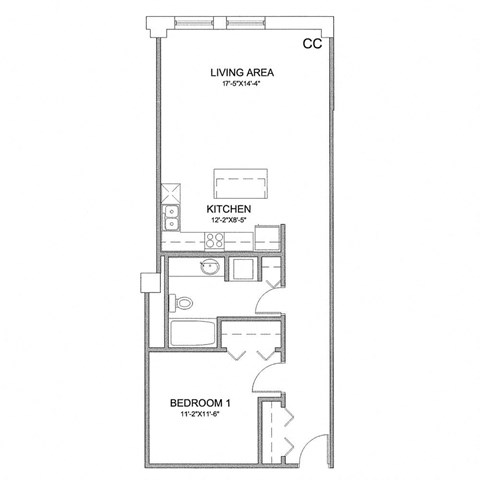 a floor plan of a house with a bedroom and a loft