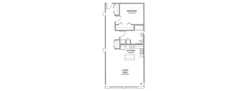 a floor plan of a 1 bedroom floor plan