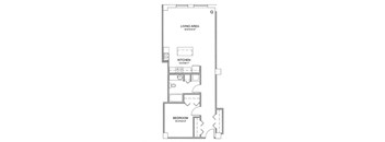 a floor plan of a 1 bedroom floor plan