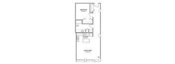 a floor plan of a 1 bedroom floor plan