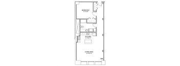 a floor plan of a 1 bedroom floor plan