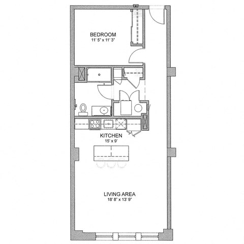 1 Bedroom _ A22 Floor Plan