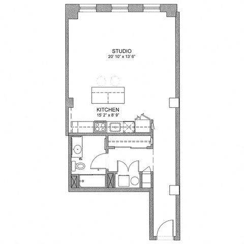 Studio Apartment _ S02 Floor Plan