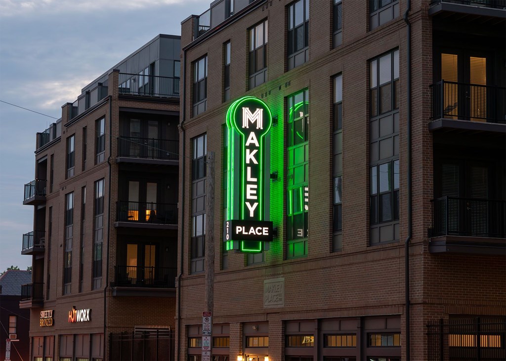 A neon sign that says