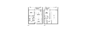 two floor plans of a house with different layouts of rooms