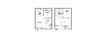 two plans of a floor plan of a house