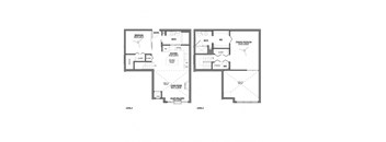 the floor plan shows the three different layouts of the house