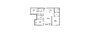 a floor plan of a house with a bedroom and a living room