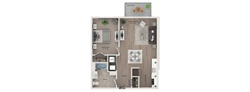 1 bed 1 bath apartment floor plan