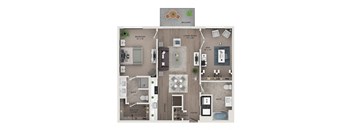 1 bed 2 bath apartment floor plan