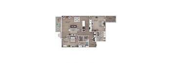 2 bed 2.5 bath apartment floor plan