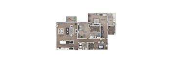 2 bed 2.5 bath apartment floor plan
