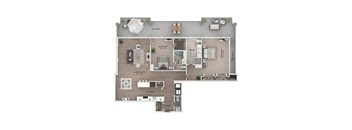 2 bed 2.5 bath apartment floor plan