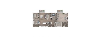 2 bed 2.5 bath apartment floor plan