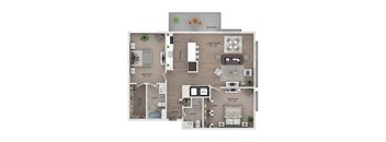 2 bed 2 bath apartment floor plan